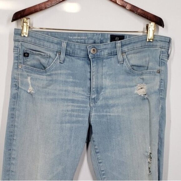 AG Adriano Goldschmied Legging Ankle Jeans Light Wash Size 30 Distressed - Picture 5 of 14
